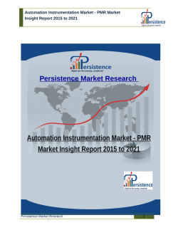 Automation Instrumentation Market - PMR Market Insight Report 2015 to 2021