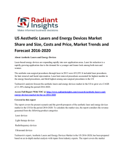 US Aesthetic Lasers and Energy Devices Market Trends, Growth And Forecast Up To 2020: Radiant Insights, Inc