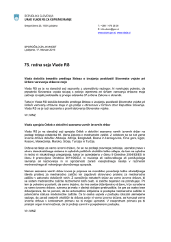 75. redna seja Vlade RS - Vlada Republike Slovenije
