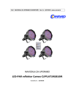 LED-PAR reflektor Cameo CLPFLAT1RGB10IR