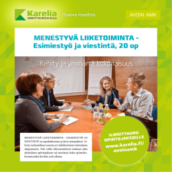 Esite - Karelia-ammattikorkeakoulu