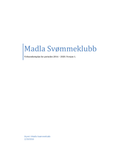 Madla Svømmeklubb virksomhetsplan 2016