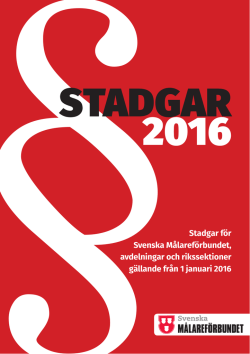 stadgar 2016 - Svenska Målareförbundet