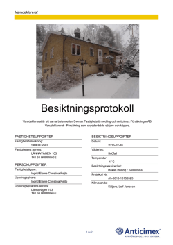 Besiktningsprotokoll - Svensk Fastighetsförmedling