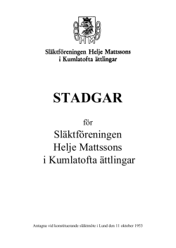 stadgar - Helje Mattssons släktförening
