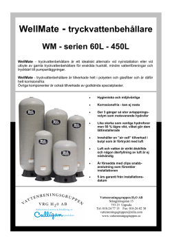 Produktblad VRG Wellmate WM-serien 60L