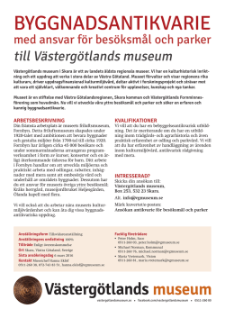 byggnadsantikvarie - Västergötlands museum