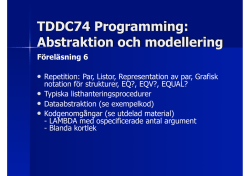 TDDC74 Programming: Abstraktion och modellering