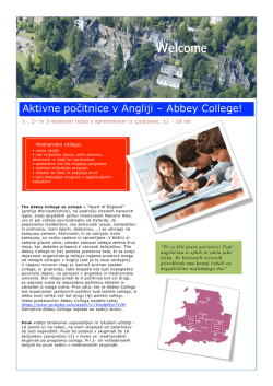 Aktivne počitnice v Angliji – Abbey College!