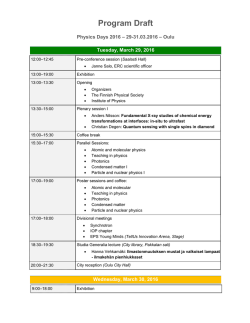 Program - Physics Days 2016