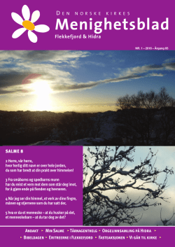 Menighetsbladet nr 1, 2016 - Flekkefjord kirkelige fellesråd