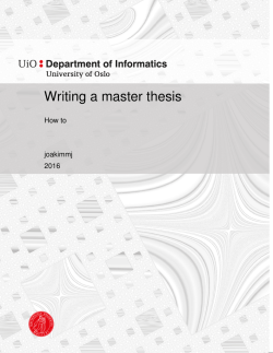 Writing a master thesis