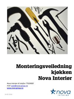Monteringsanvisning kjøkken Nova Interiør