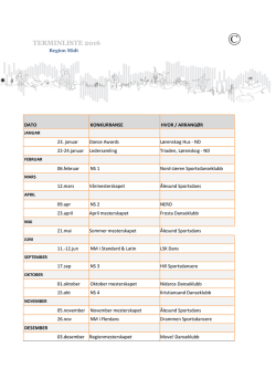 Terminliste Region Midt 2016
