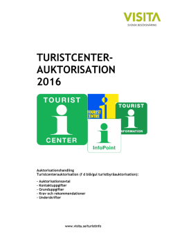 turistcenter- auktorisation 2016
