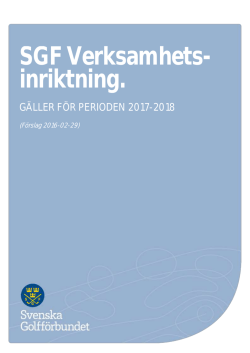 verksamhetsinriktning för svenska golfförbundet 2009