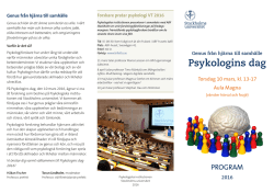 Program Psykologins dag 2016-03-10