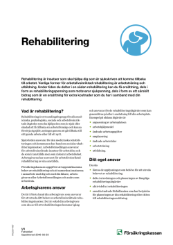 Rehabilitering - Försäkringskassan