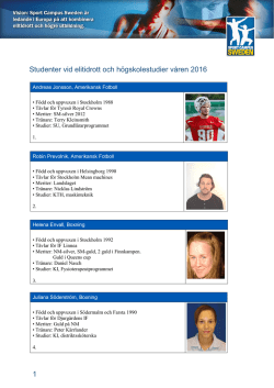 Presentation av SCS idrottare VT 2016