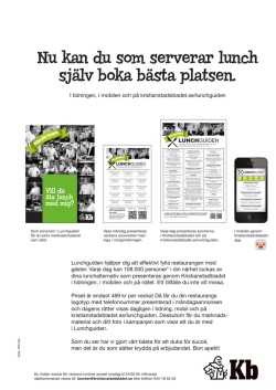 Lunchguide - Annonsera på Kristianstadsbladet