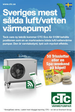 Sveriges mest sålda luft/vatten värmepump!