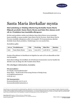 Läs mer - Santa Maria Foodservice