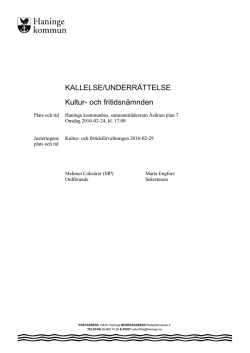 kallelse - Haninge kommun