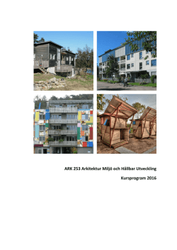 ARK 253 Arkitektur Miljö och Hållbar Utveckling