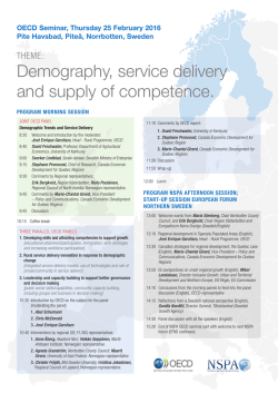 Demography, service delivery and supply of competence.