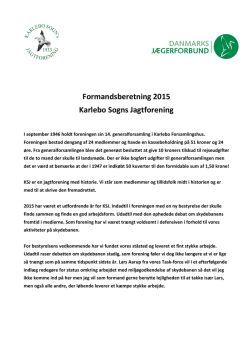 Formandsberetning 2015 - Karlebo Sogns Jagtforening