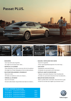 Passat PLUS. - Forhandlerinternet