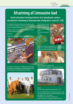 Afsætning af Limousine kød - Dansk Limousine Forening