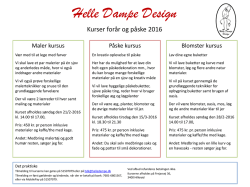 Kurser 2016 - Helle Dampe design