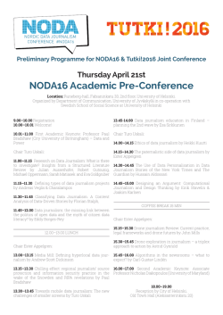 NODA16 Academic Pre-Conference