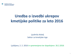 Uredba o izvedbi ukrepov kmetijske politike za l. 2016