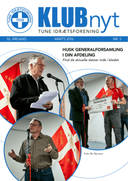 Marts 2016 - Tune Idrætsforening