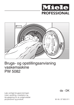 Brugs- og opstillingsanvisning vaskemaskine PW 5082