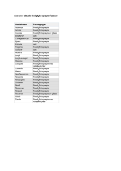 Liste over aktuelle ferdigfylte sprøyter/penner