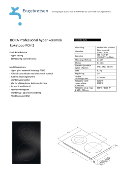 BORA Professional hyper keramisk koketopp PCH 2