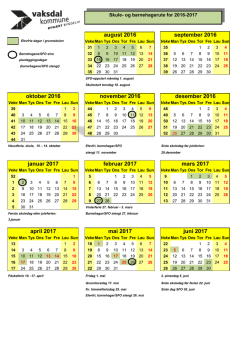 Barnehage- og skulerute 2016 - 2017