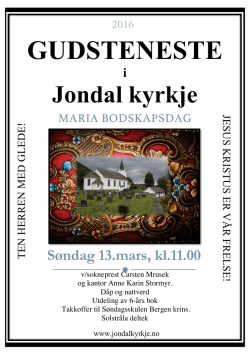 Plakat - Jondal kyrkje