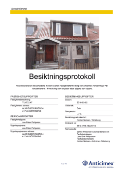 Besiktningsprotokoll - Svensk Fastighetsförmedling