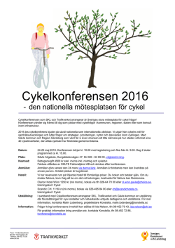 Cykelkonferensen 2016 - Sveriges Kommuner och Landsting