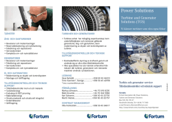 Kontaktkort Power Solutions Turbine and Generator