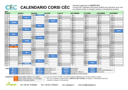 Calendario Corsi CEC al 02/03/2016