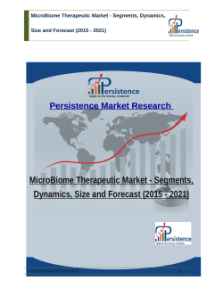 MicroBiome Therapeutic Market - Segments, Dynamics, Size and Forecast (2015 - 2021)