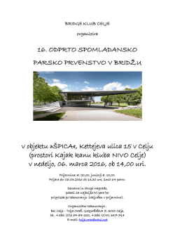 Vabilo - Bridge zveza Slovenije
