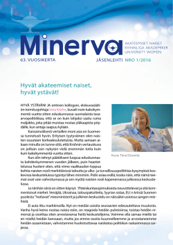 Minerva 1/2016 - Suomen Akateemisten Naisten Liitto