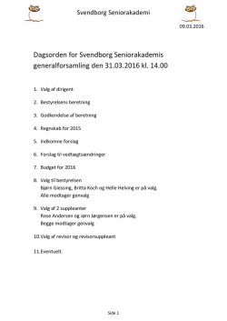 Dagsorden for Svendborg Se generalforsamling den 31.03 for