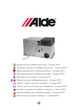 V-3010 01 Rev 1315 Bruksanvisning & installationsanvisning 3010